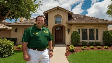 Professional technician performing pest control for an Australian residential property